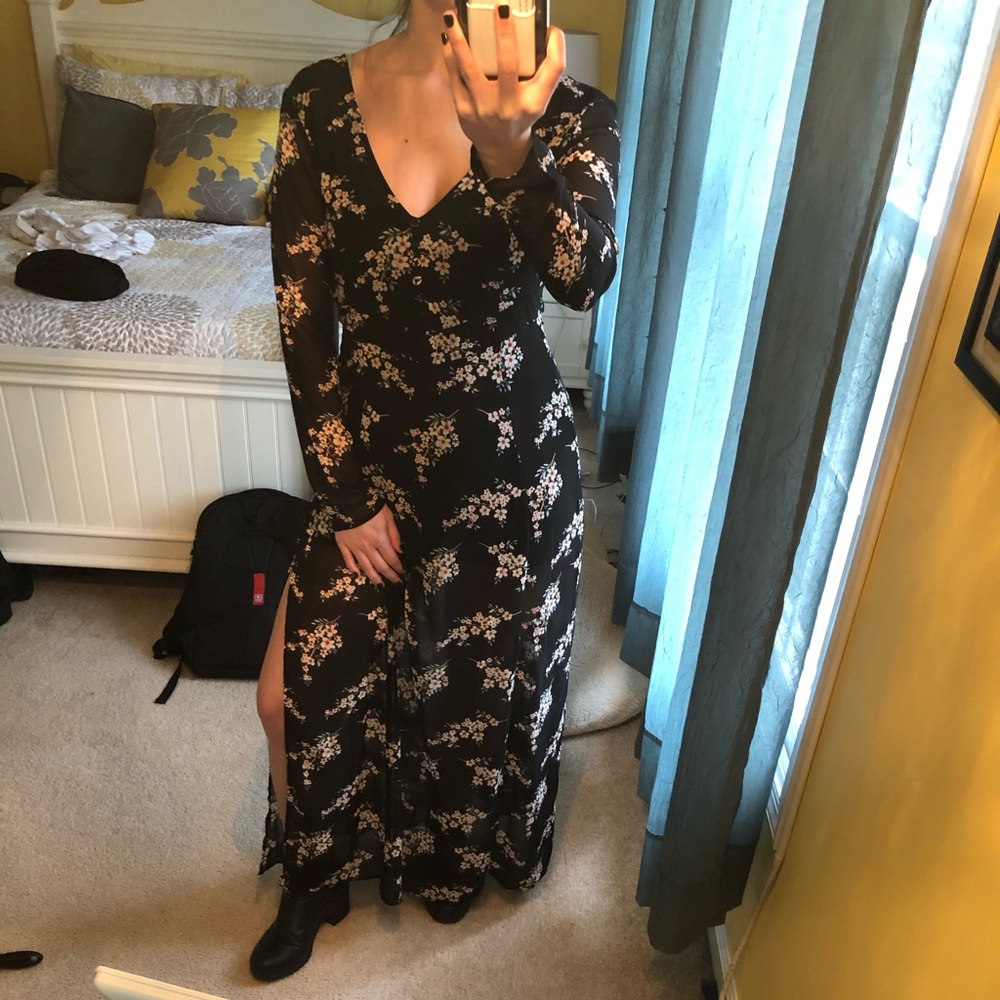 Black Floral Maxi Dress